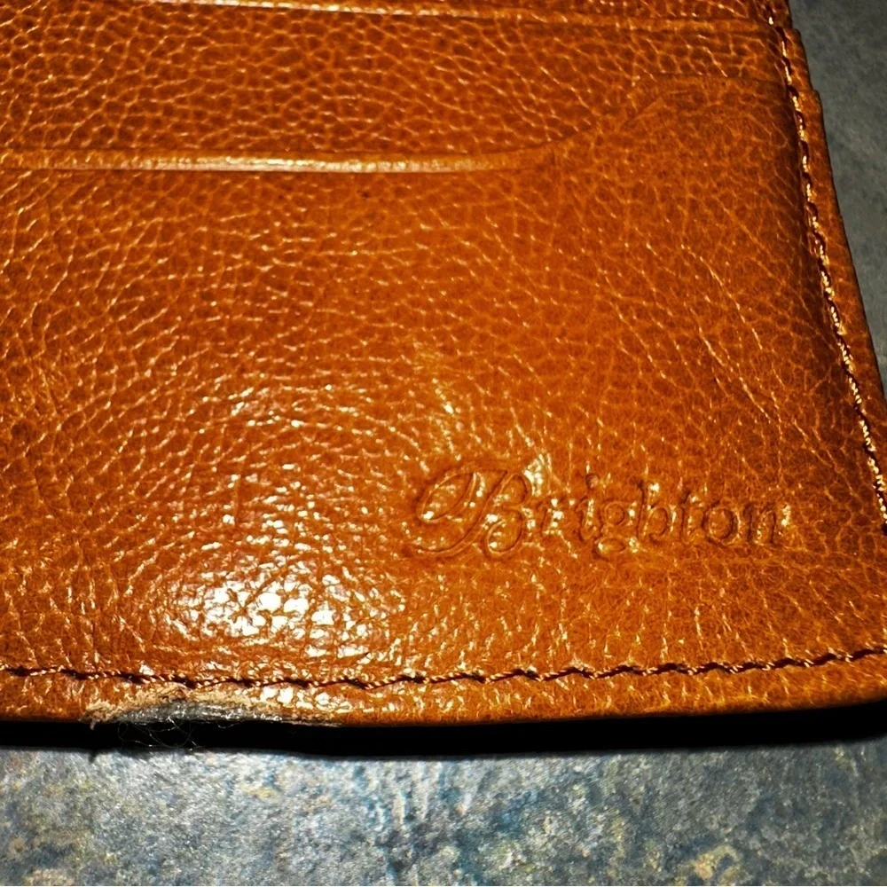 Brighton Tan leather wallet with Silver Buckle